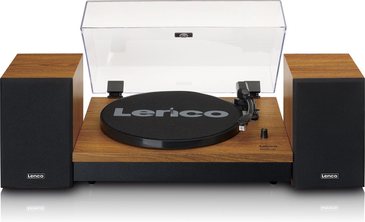 Lenco Platenspeler Incl Twee Externe Speakers Ls-301wd Hout - Zwart