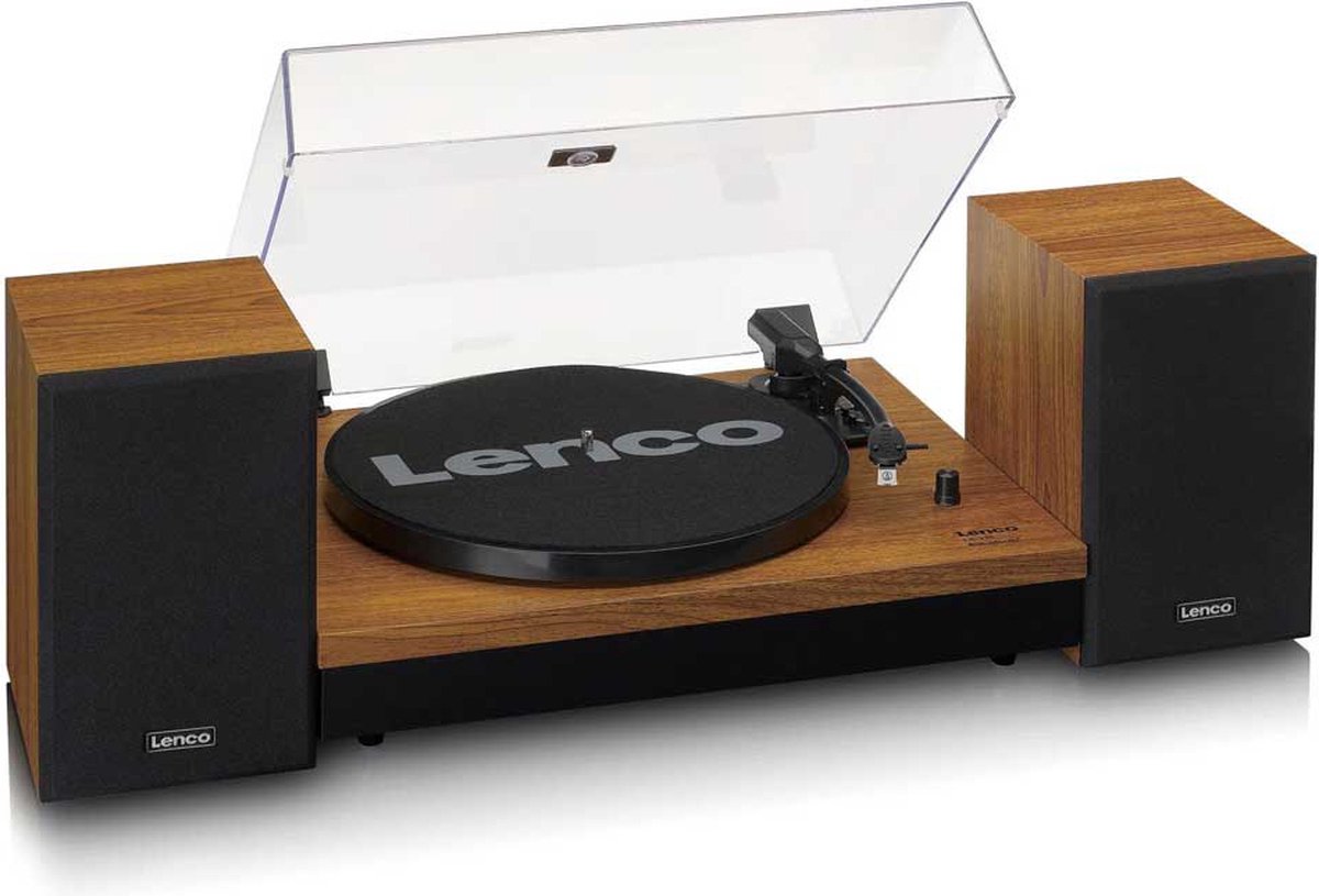 Lenco Platenspeler Incl Twee Externe Speakers Ls-301wd Hout - Zwart