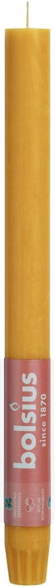 Bolsius Dinerkaars Rustiek Honeycomb Yellow 27 Cm - 16 Stuks - Geel