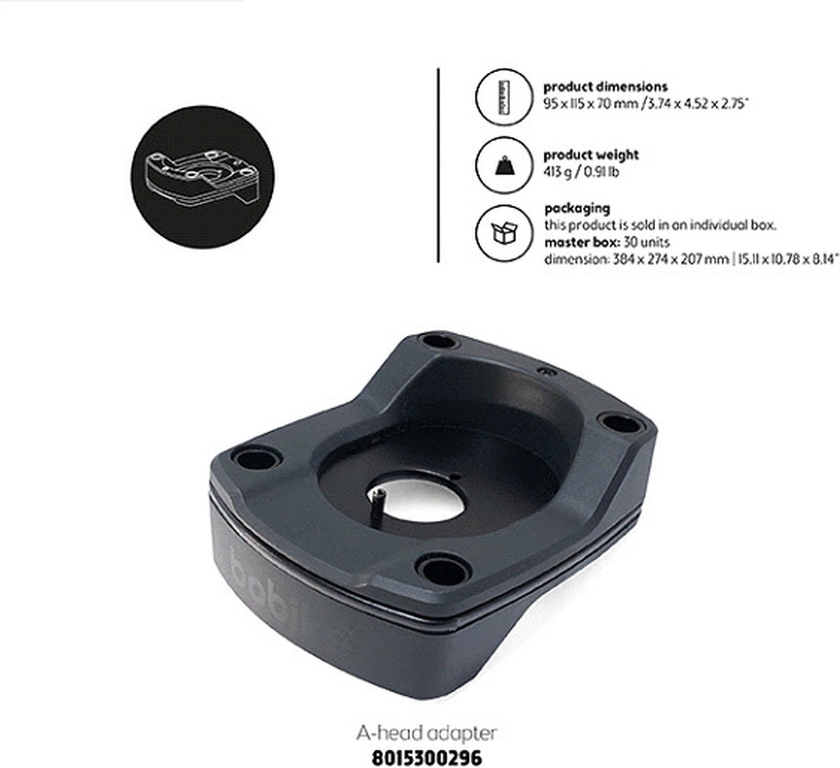 Bobike A-head Adapter Plus Voor Alle Mini Voorzitjes - Zwart