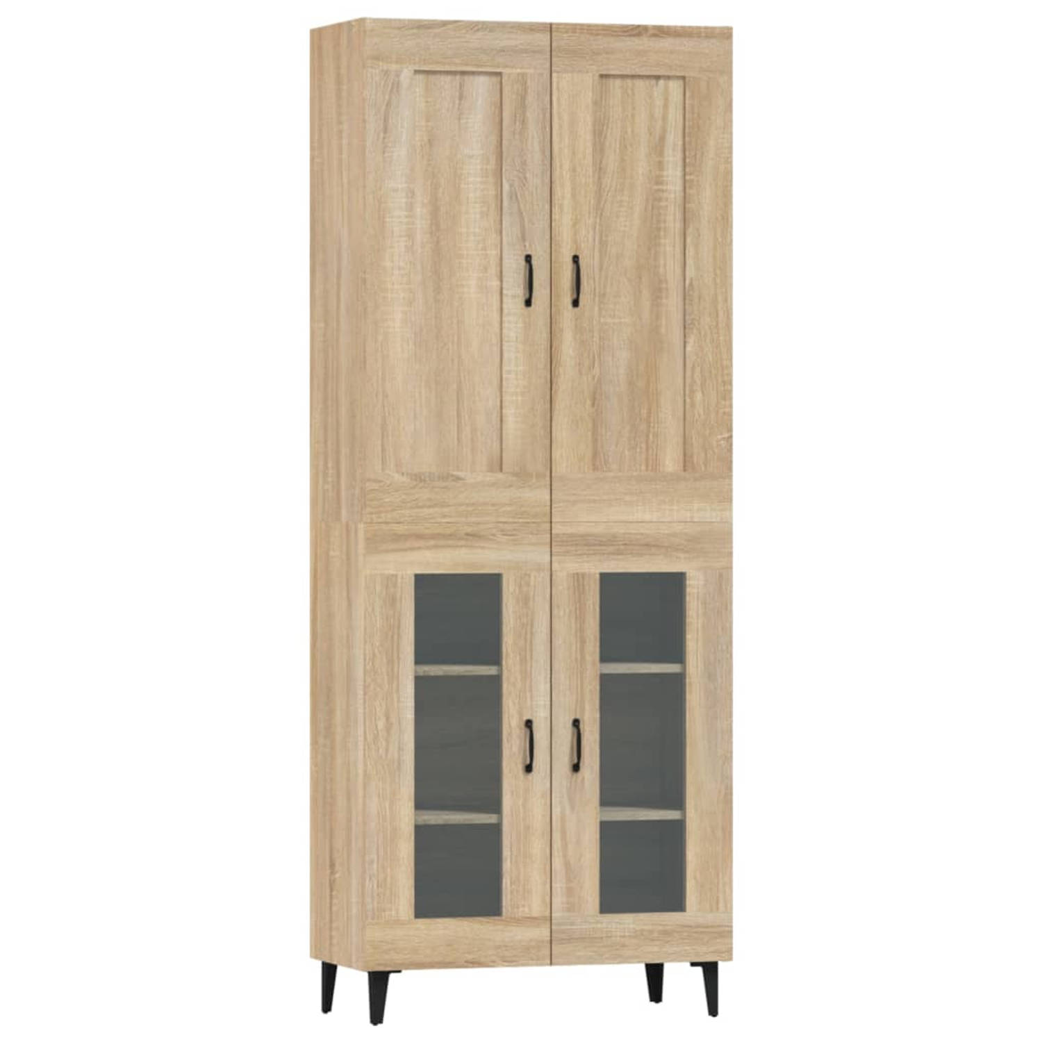 Vidaxl Hoge Kast 69,5x34x180 Cm Bewerkt Hout Sonoma Eikenkleurig - Bruin