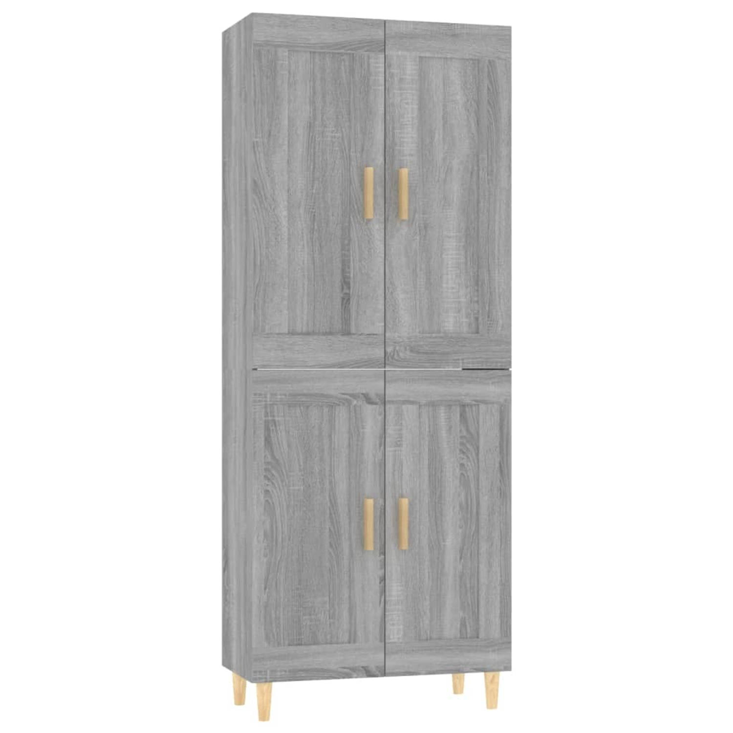 Vidaxl Hoge Kast 69,5x34x180 Cm Bewerkt Hout Sonoma Eikenkleurig - Grijs