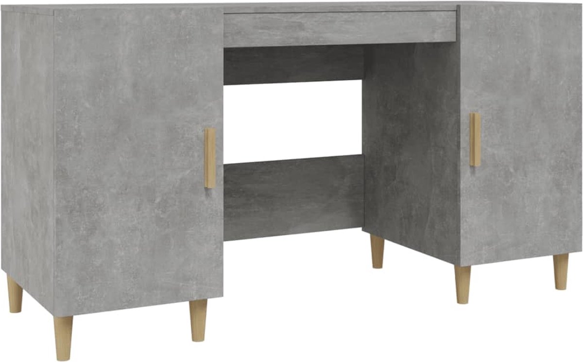 Vidaxl Bureau 140x50x75 Cm Bewerkt Hout Beton - Grijs