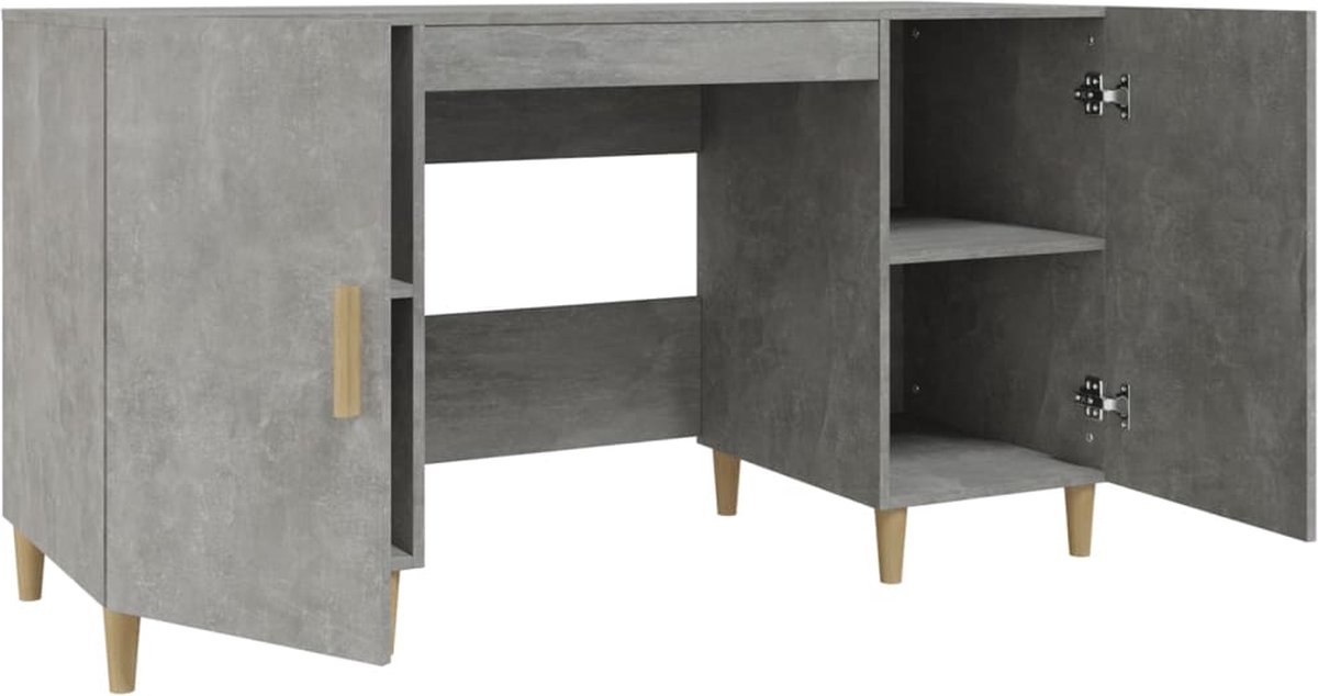 Vidaxl Bureau 140x50x75 Cm Bewerkt Hout Beton - Grijs