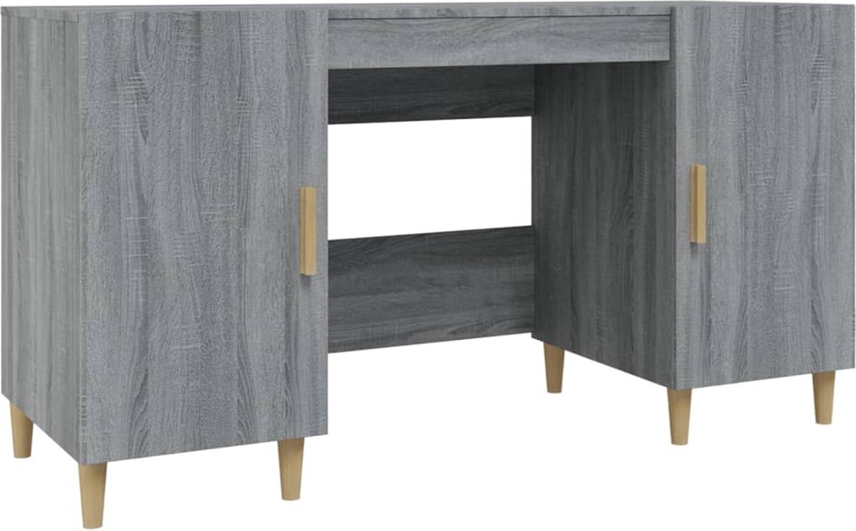 Vidaxl Bureau 140x50x75 Cm Bewerkt Hout Sonoma Eikenkleurig - Grijs