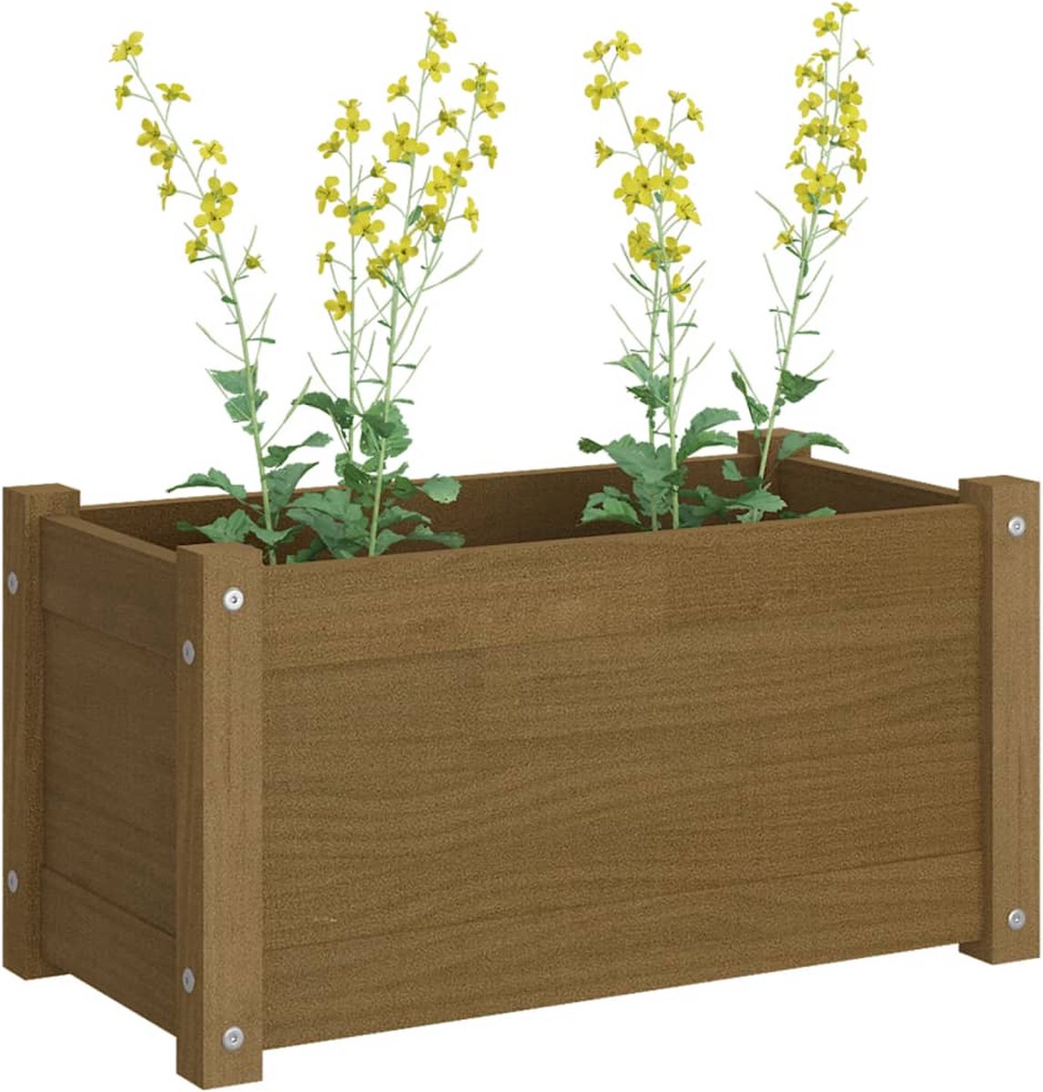 Vidaxl Plantenbak 60x31x31 Cm Massief Grenenhout Honing - Bruin