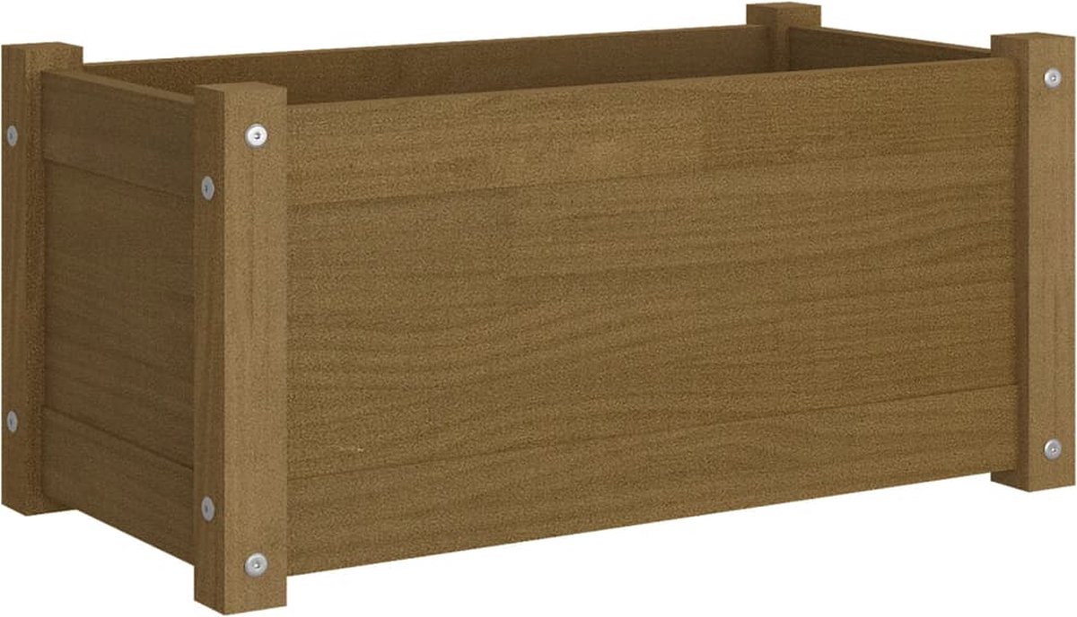 Vidaxl Plantenbak 60x31x31 Cm Massief Grenenhout Honing - Bruin