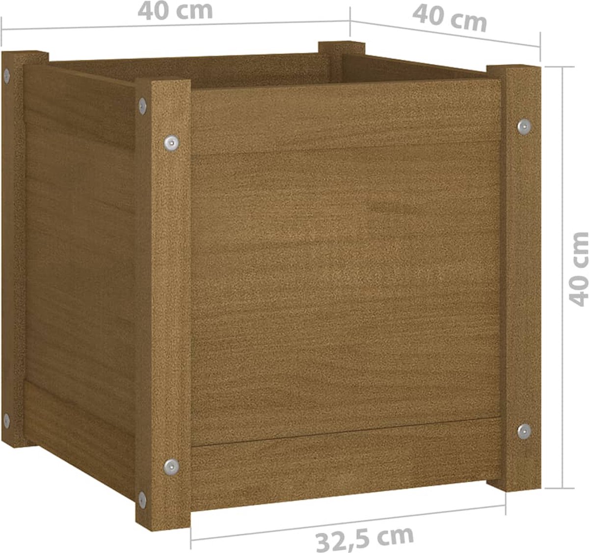 Vidaxl Plantenbak 40x40x40 Cm Massief Grenenhout Honing - Bruin
