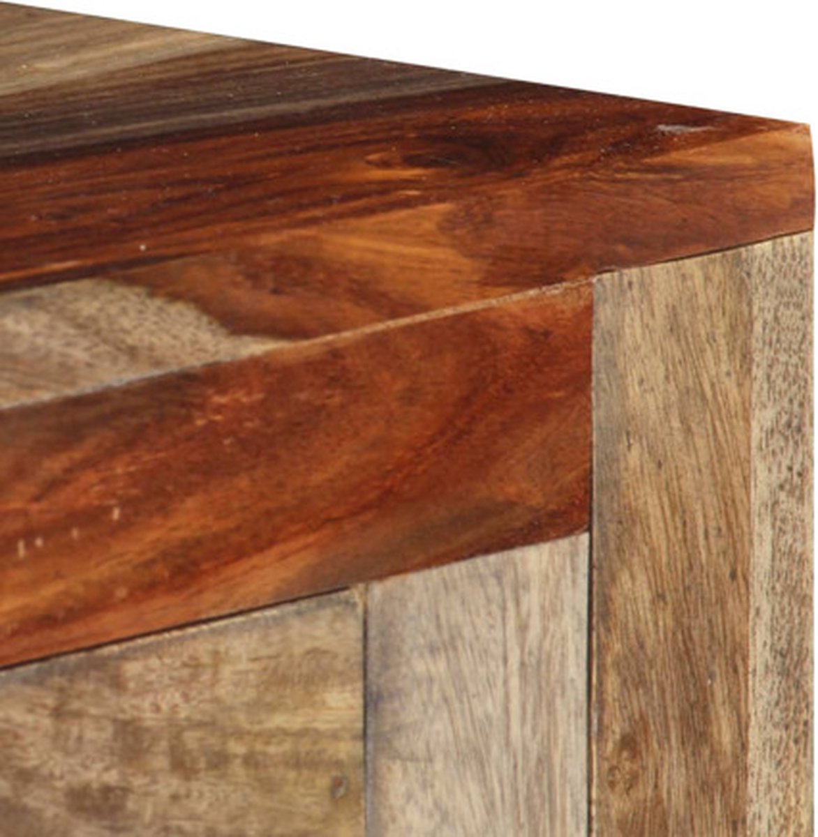 Vidaxl Wandtafel Met 3 Lades 120x30x75 Cm Massief Sheeshamhout - Grijs