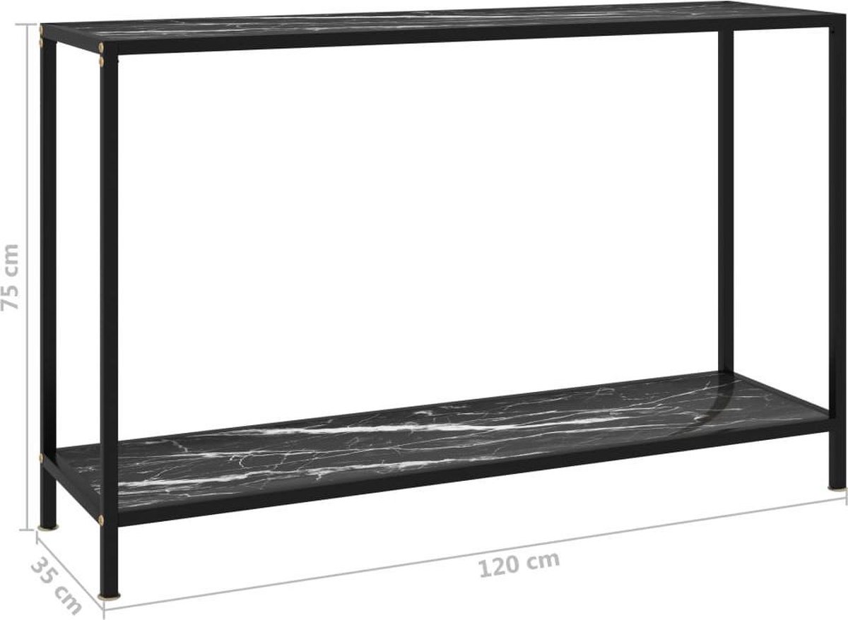 Vidaxl Wandtafel 120x35x75 Cm Gehard Glas - Zwart