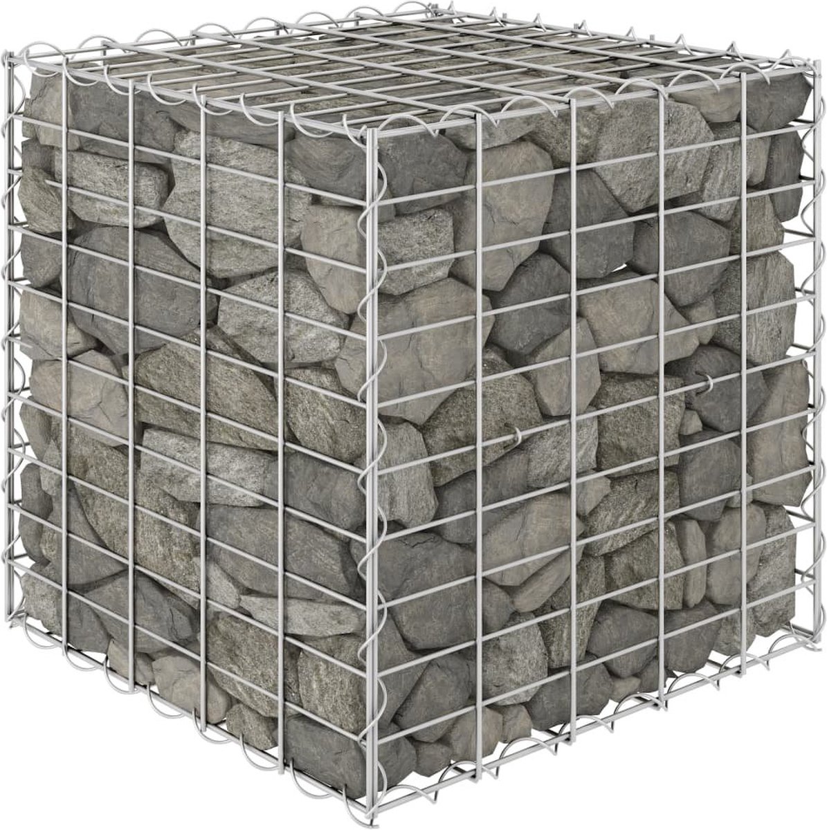 Vidaxl Gabion Plantenbak Verhoogd Kubus 50x50x50 Cm Staaldraad - Silver