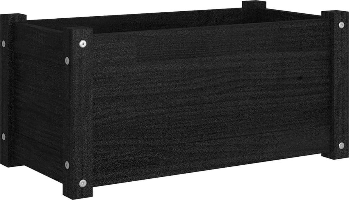Vidaxl Plantenbakken 2 St 60x31x31 Cm Massief Grenenhout - Zwart
