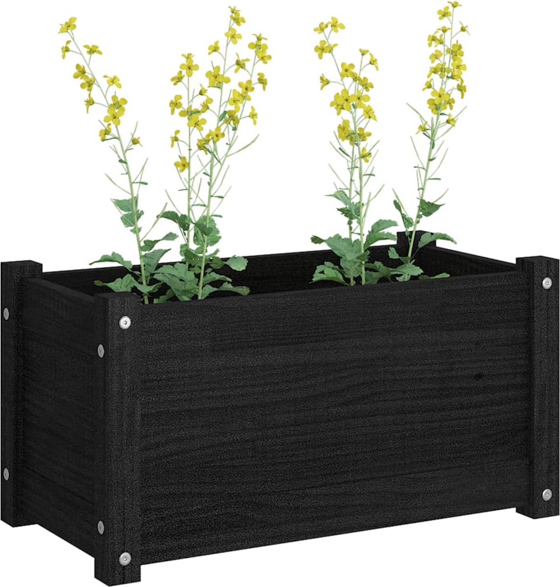 Vidaxl Plantenbakken 2 St 60x31x31 Cm Massief Grenenhout - Zwart