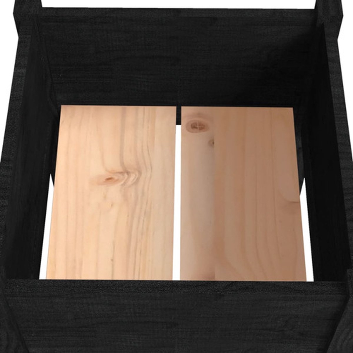 Vidaxl Plantenbak 40x40x70 Cm Massief Grenenhout - Zwart