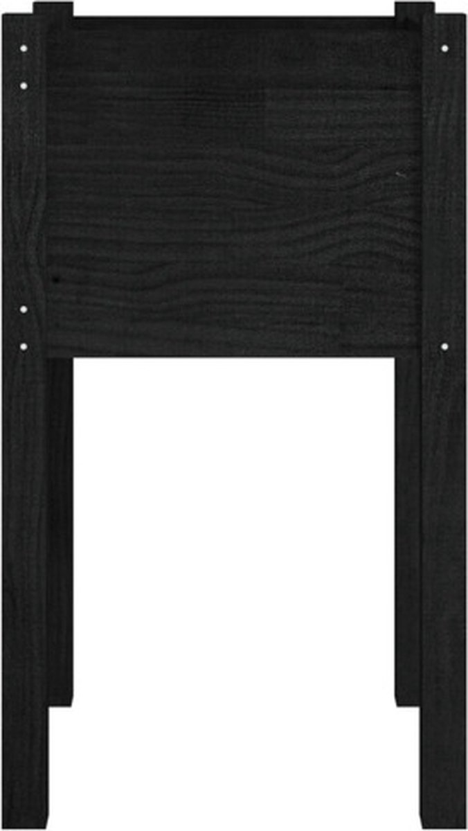 Vidaxl Plantenbak 40x40x70 Cm Massief Grenenhout - Zwart