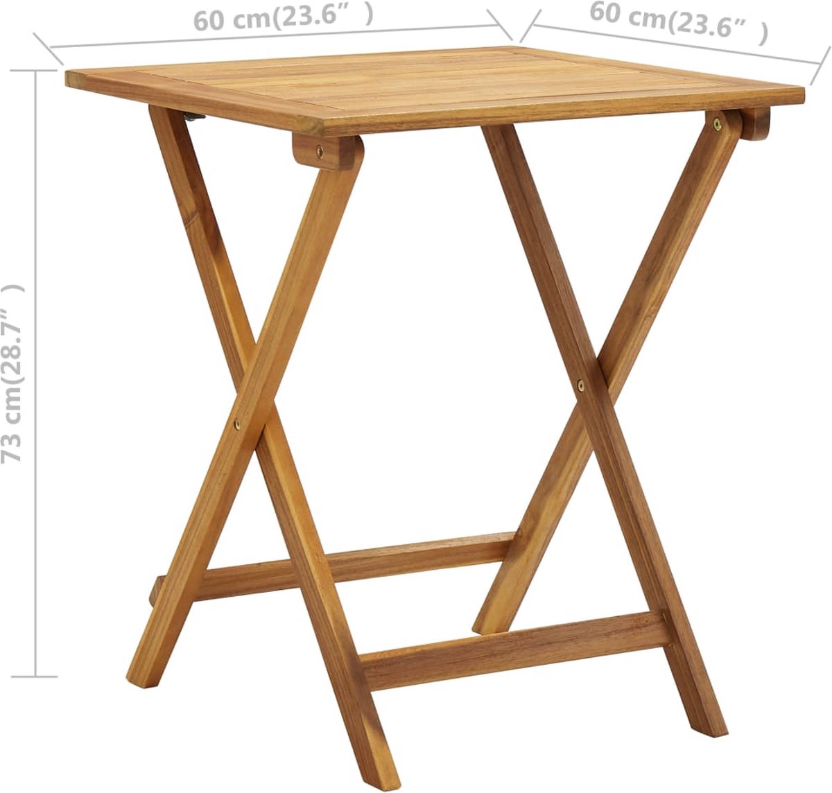 Vidaxl 3-delige Bistroset Inklapbaar Met Kussens Massief Acaciahout - Grijs