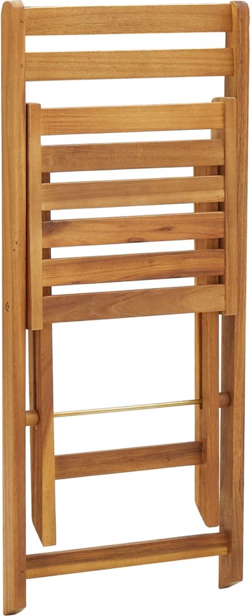 Vidaxl 3-delige Bistroset Inklapbaar Met Kussens Massief Acaciahout - Grijs