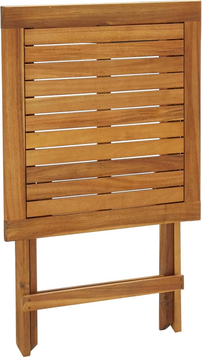 Vidaxl 3-delige Bistroset Inklapbaar Met Kussens Massief Acaciahout - Grijs