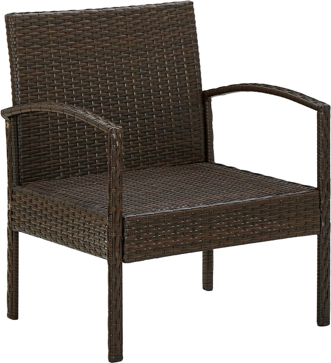 Vidaxl Tuinstoel Met Kussen Poly Rattan - Bruin