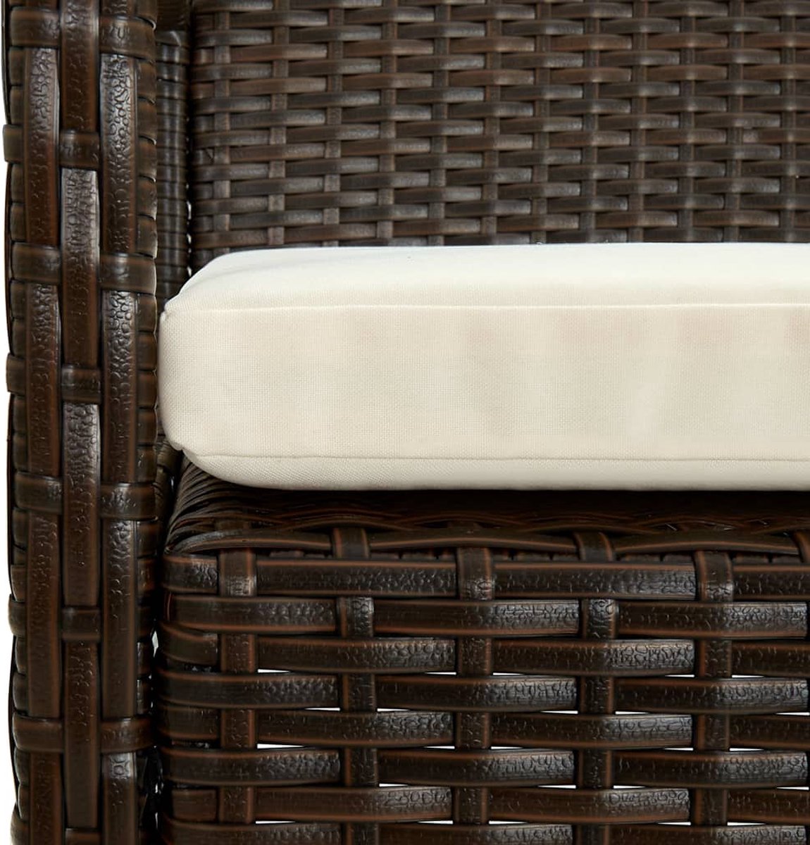 Vidaxl Tuinstoel Met Kussen Poly Rattan - Bruin