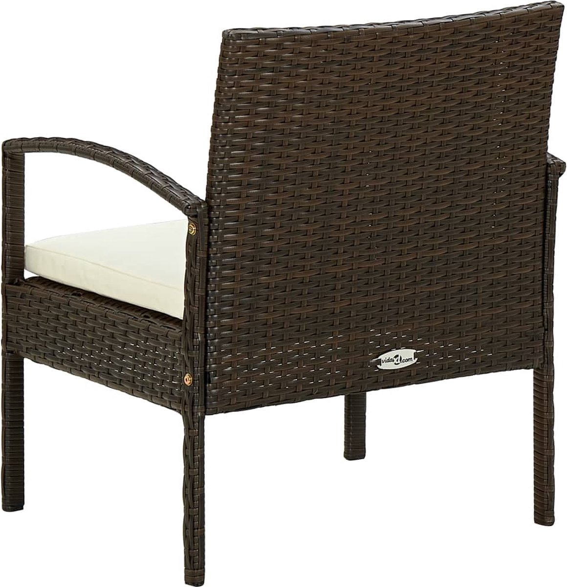 Vidaxl Tuinstoel Met Kussen Poly Rattan - Bruin