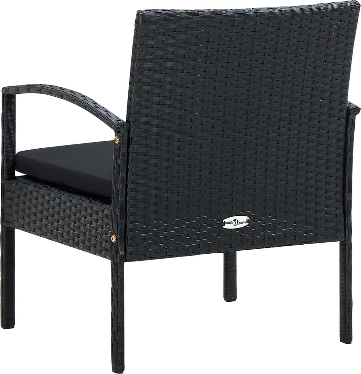 Vidaxl Tuinstoel Met Kussen Poly Rattan - Zwart