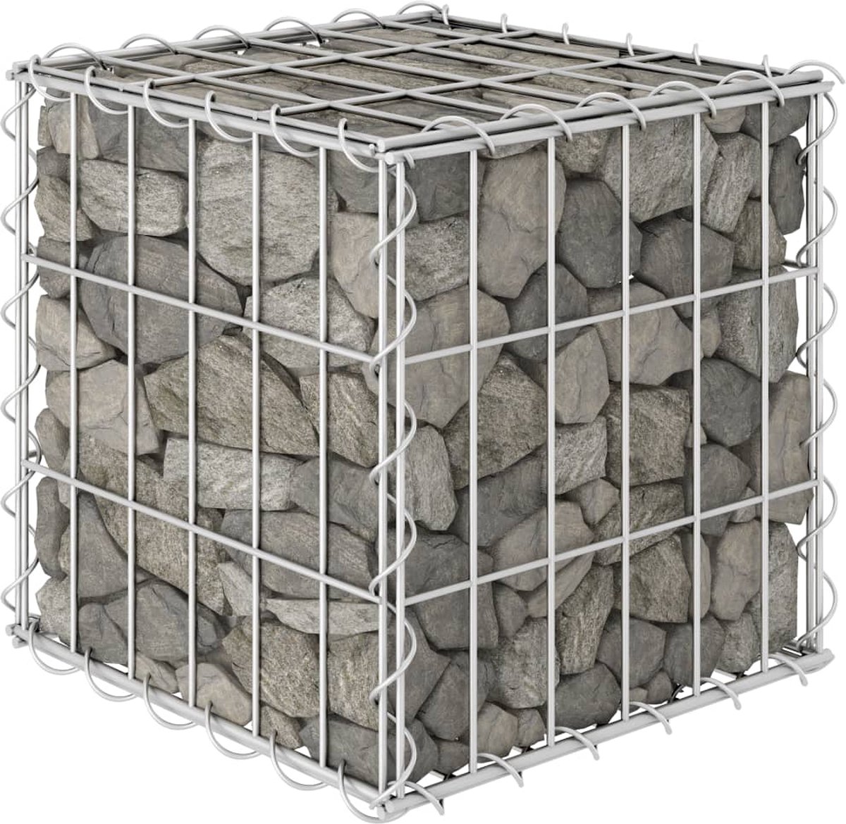 Vidaxl Gabion Plantenbak Verhoogd Kubus 30x30x30 Cm Staaldraad - Silver