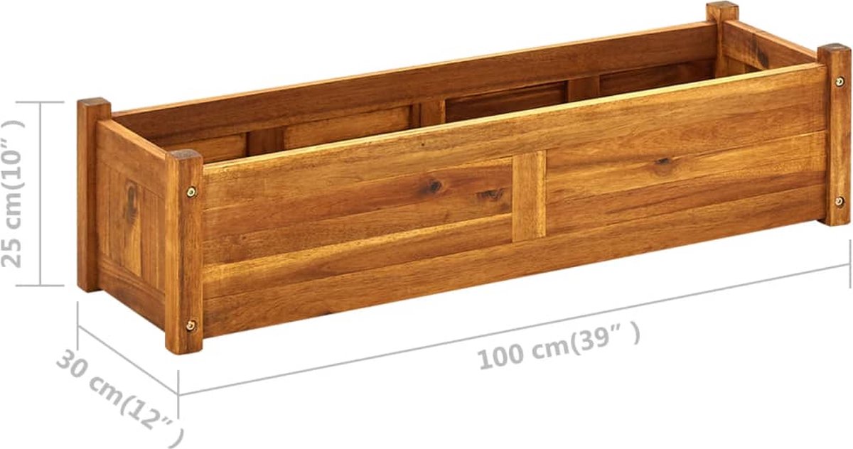 Vidaxl Plantenbak Verhoogd 100x30x25 Cm Acaciahout - Bruin