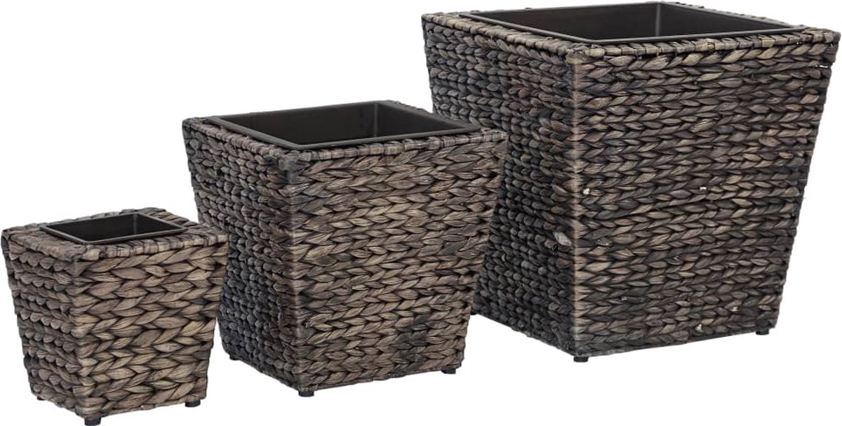 Vidaxl Plantenbakken Verhoogd 3 St Waterhyacint - Bruin