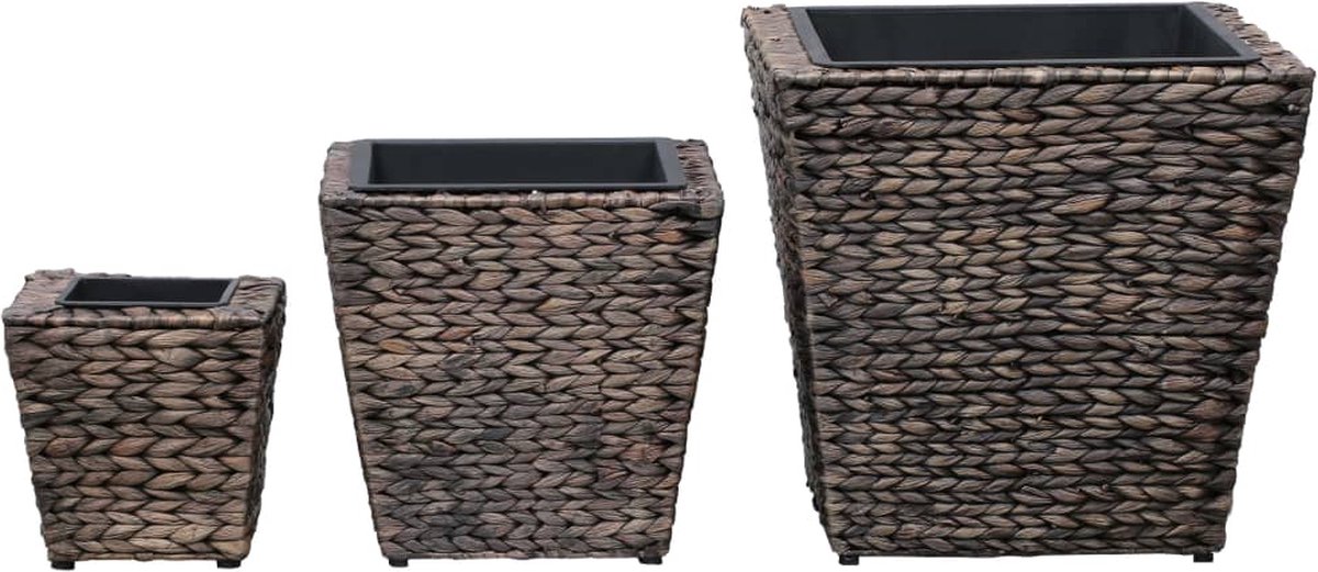 Vidaxl Plantenbakken Verhoogd 3 St Waterhyacint - Bruin