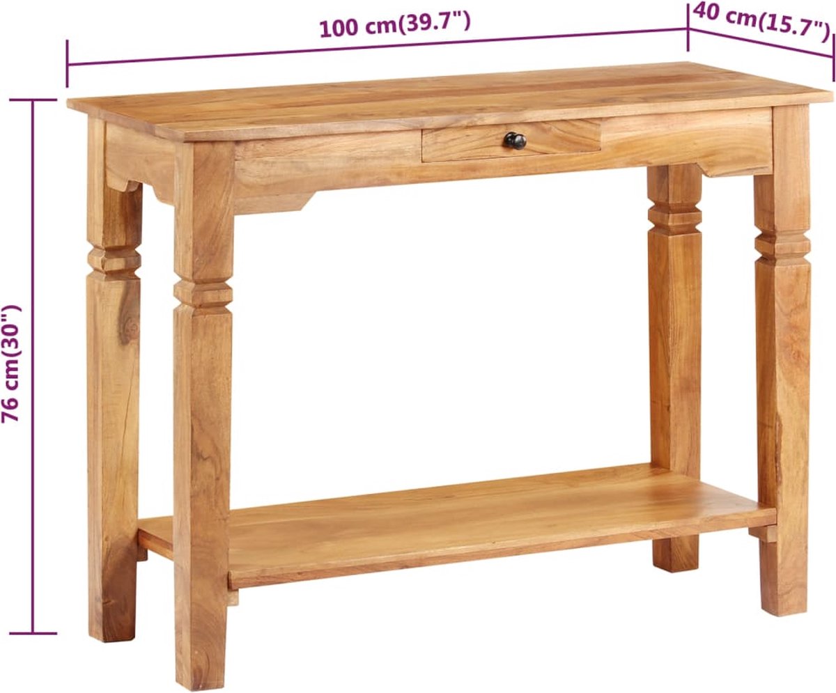 Vidaxl Wandtafel 100x40x76 Cm Massief Acaciahout - Bruin