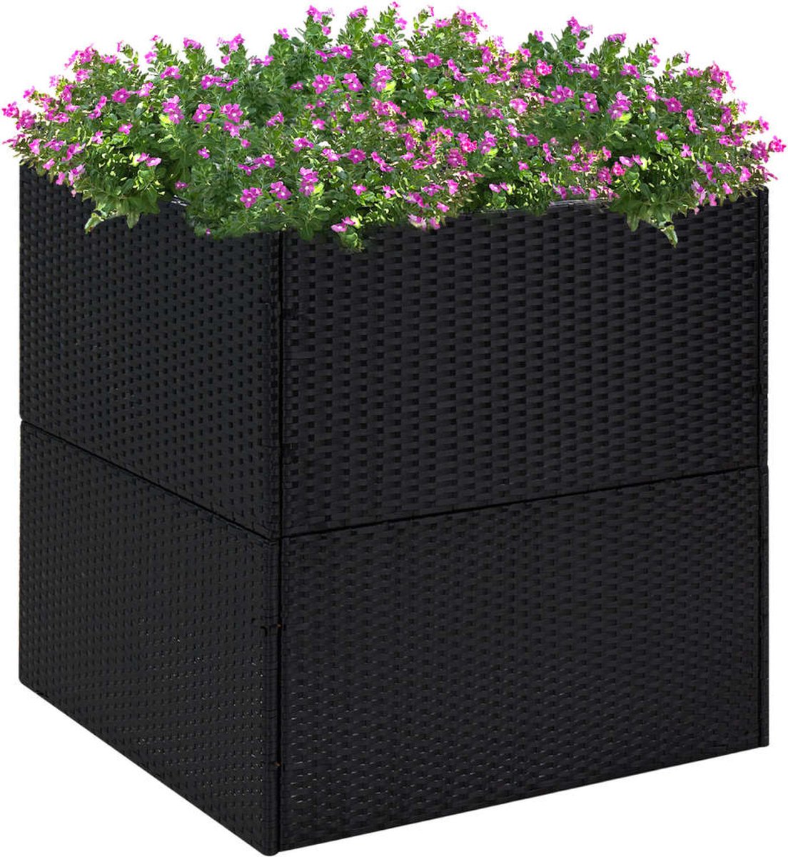 Vidaxl Plantenbak 80x80x80 Cm Poly Rattan - Negro