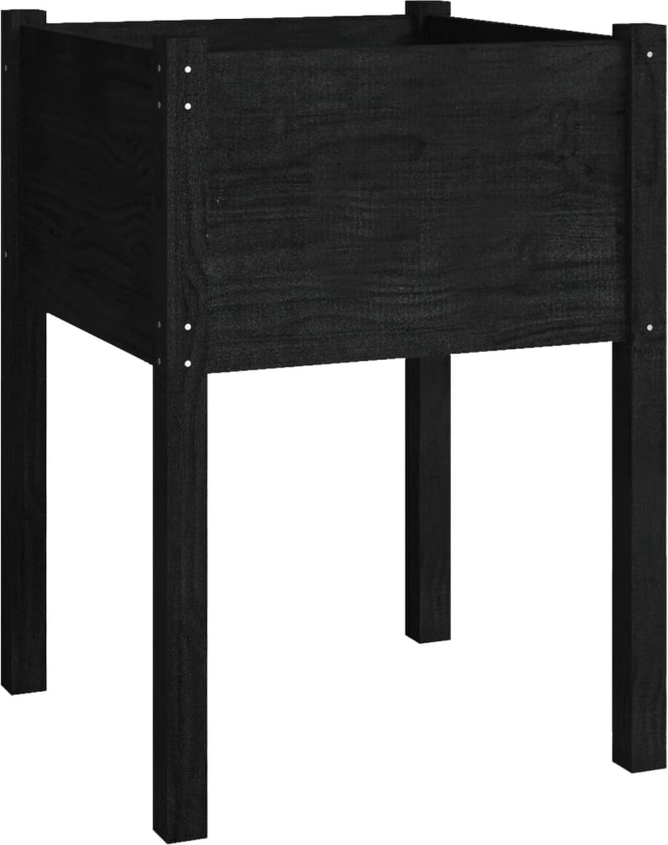 Vidaxl Plantenbakken 2 St 50x50x70 Cm Massief Grenenhout - Zwart