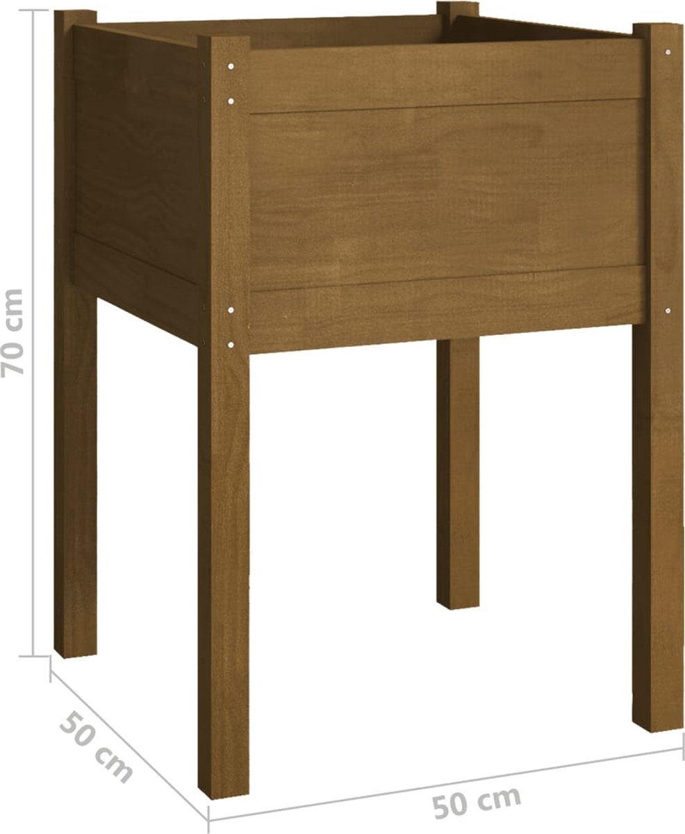 Vidaxl Plantenbaken 2 St 50x50x70 Cm Massief Grenenhout Honing - Bruin