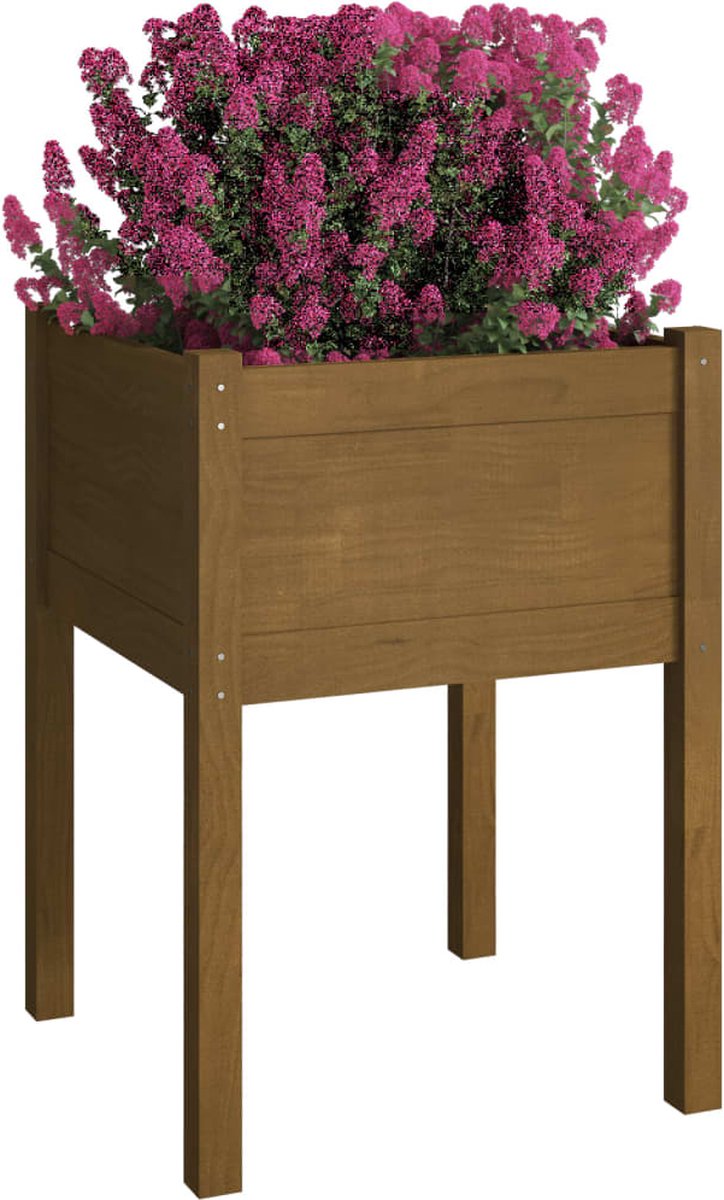 Vidaxl Plantenbaken 2 St 50x50x70 Cm Massief Grenenhout Honing - Bruin