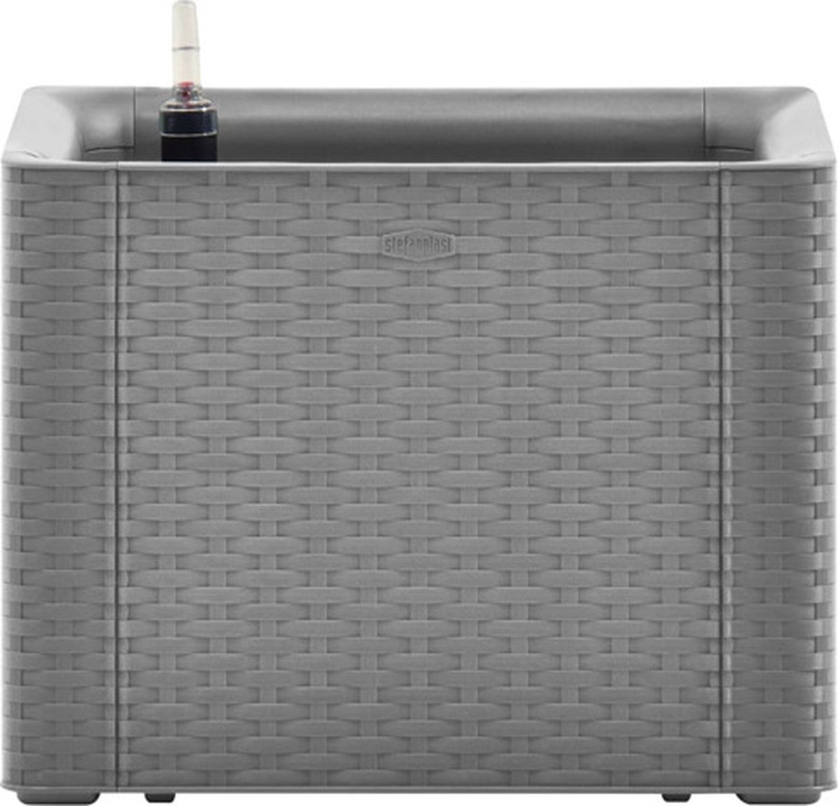 Vidaxl Plantenbak Hoog Met Zelfbewateringssysteem 43x43x33 Cm - Grijs