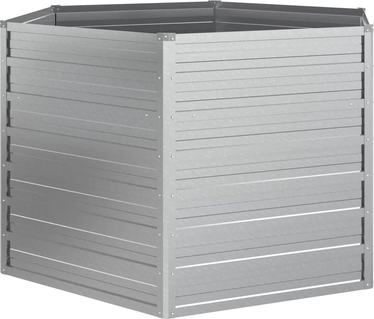 Vidaxl Plantenbak Verhoogd 129x77 Cm Gegalvaniseerd Staal Zilverkleur - Silver