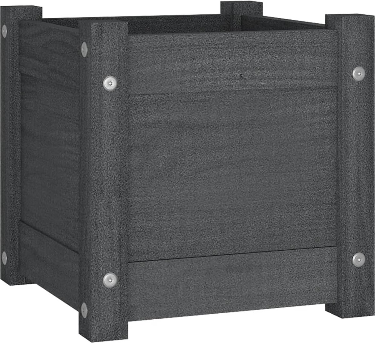 Vidaxl Plantenbakken 2 St 31x31x31 Cm Massief Grenenhout - Grijs