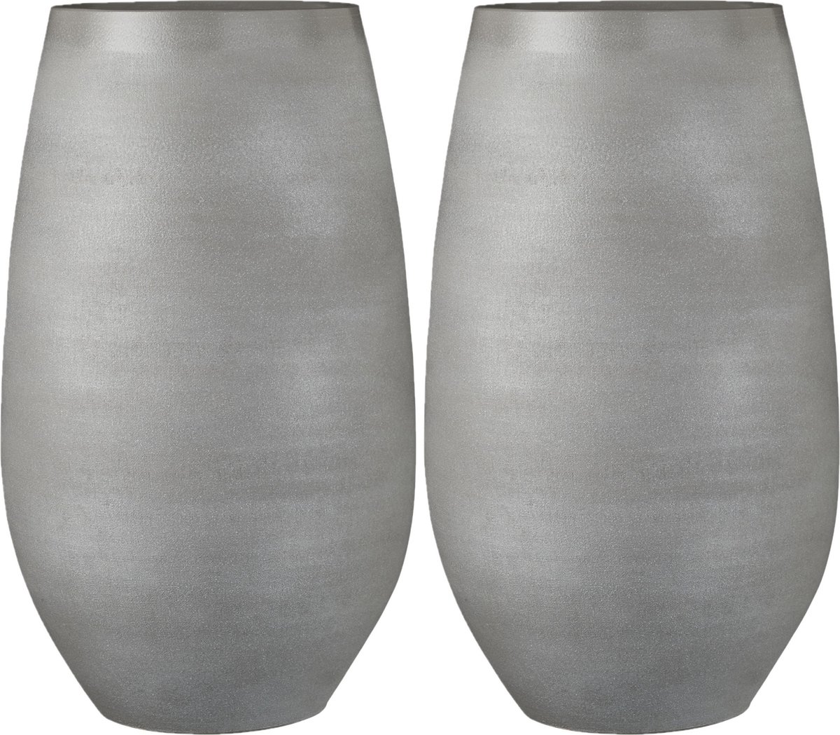 Mica Decorations Bloempot Vaas Licht Keramiek Voor Bloemen/planten H50 X D29 Cm - Vazen - Grijs