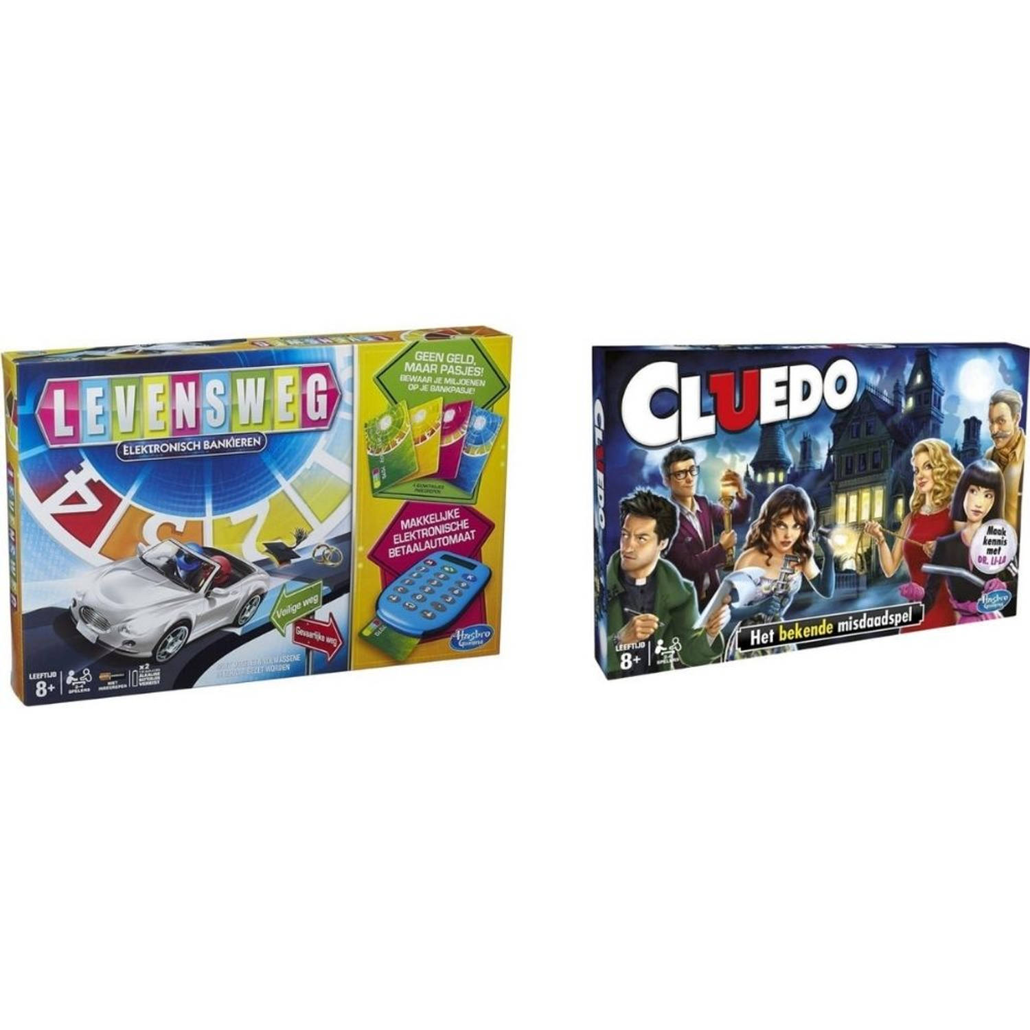 Hasbro Spellenbundel - 2 Stuks - Levensweg Elektronisch Bankieren & Cluedo