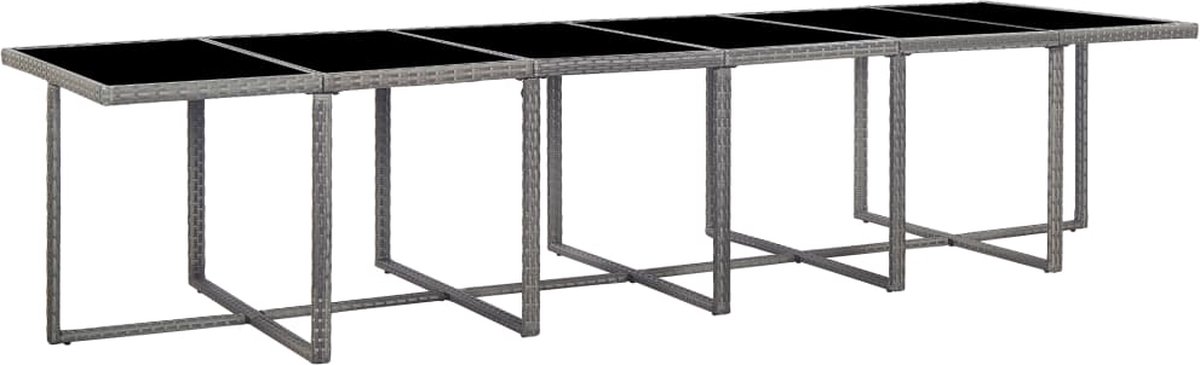 Vidaxl 17-delige Tuinset Met Kussens Poly Rattan Antraciet - Grijs