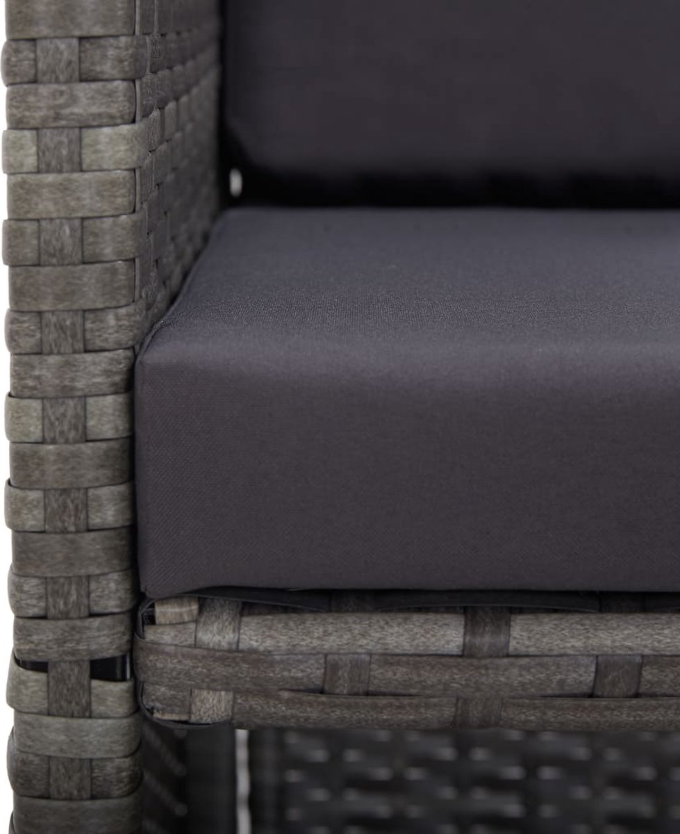 Vidaxl 17-delige Tuinset Met Kussens Poly Rattan Antraciet - Grijs