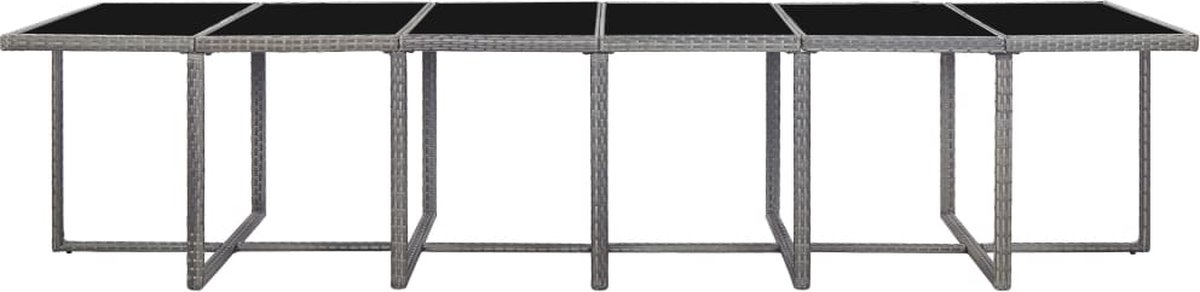 Vidaxl 17-delige Tuinset Met Kussens Poly Rattan Antraciet - Grijs