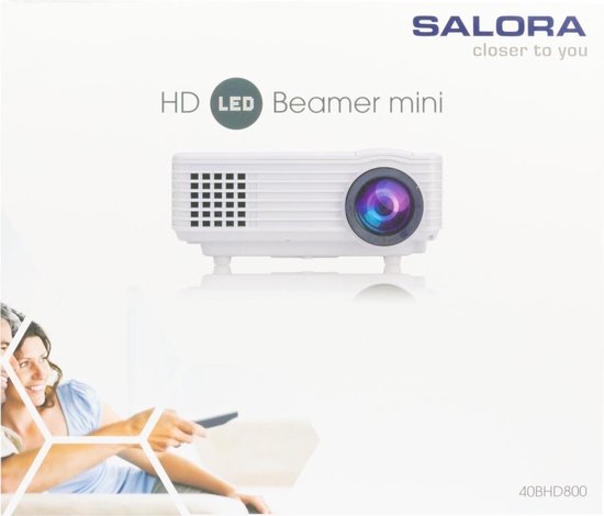 Salora 40BHD800 - Beamer - LED - HDMI - USB - TV tuner - Wit