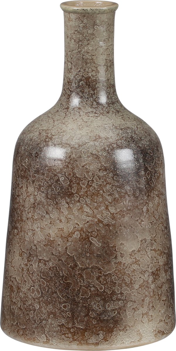 Mica Decorations Fles Bloemenvaas Van Terracotta In Het Nature Shadow D22 En H35 Cm - Vazen - Bruin