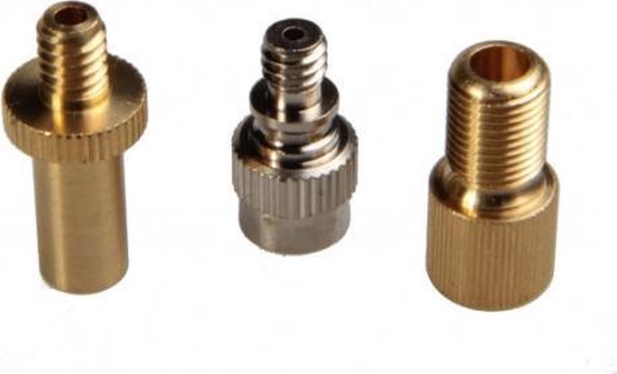 Bicycle Gear e Fietspomp Staand Met Houten Handvat Inclusief 3-delige Nippelset - Fietspompen - Zwart