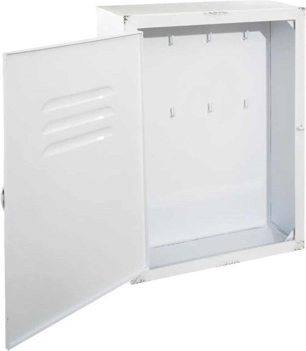 Sleutelkastje Locker Model Metaal 23,5 X 9,2 X 30,5 Cm Wit - Sleutelkastjes