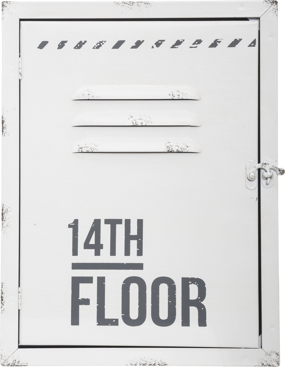 Sleutelkastje Locker Model Metaal 23,5 X 9,2 X 30,5 Cm Wit - Sleutelkastjes