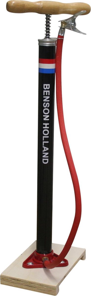 Benson Klassieke Fietspomp Met Houten Plank Inclusief 5-delige Nippelset - Fietspompen