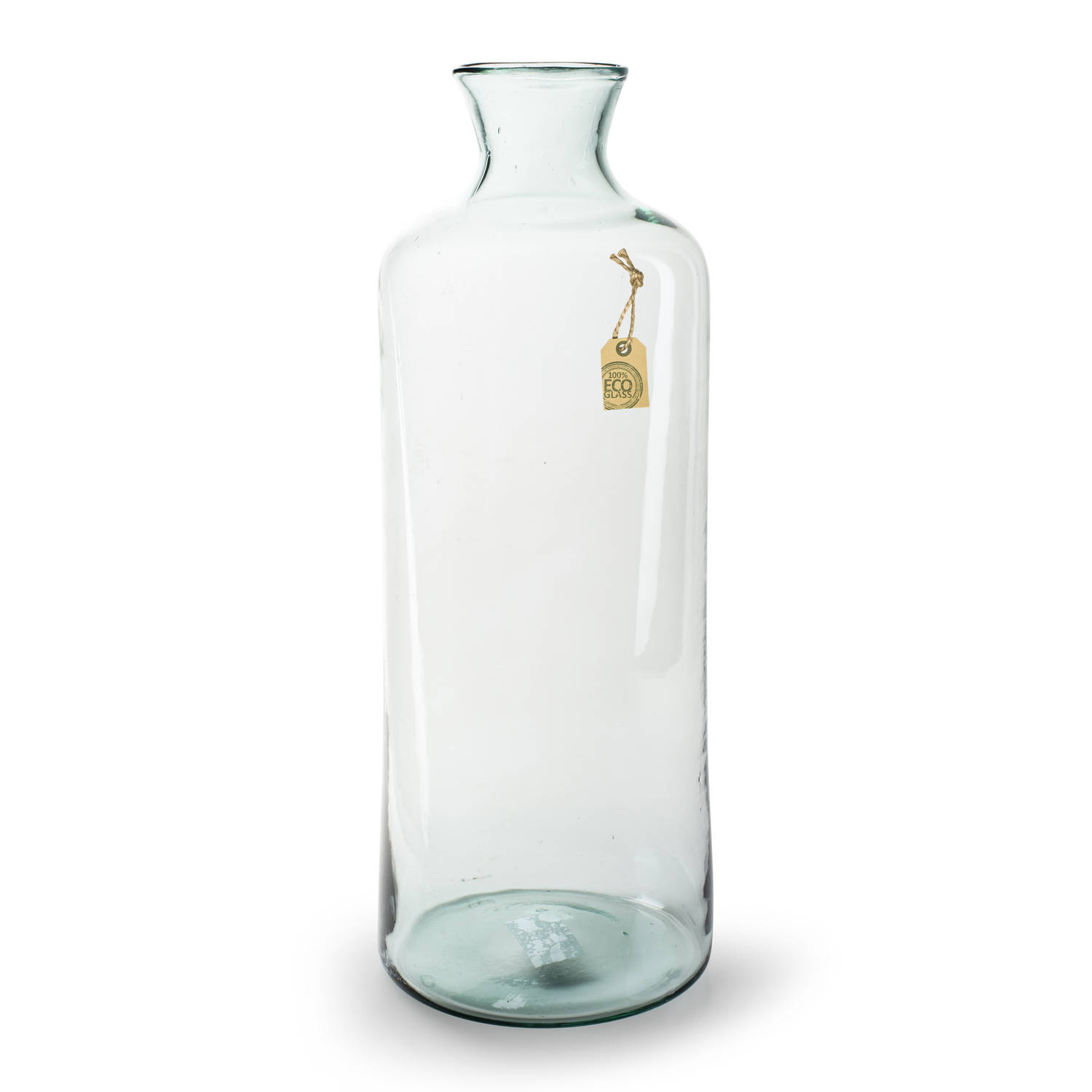 Bellatio Design Transparante Bloemenvaas Van Gerecycled Eco Glas D19 X H53 Cm - Vazen